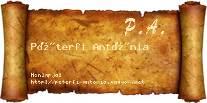 Péterfi Antónia névjegykártya