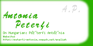 antonia peterfi business card